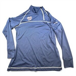 Washington Nationals Shirt Women XL Blue MLB Baseball Columbia Golf Quarter Zip